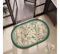 Jdozfo Tapis Salle de Bain Absorbant 80x120cm Tapis de Douche Antidérapant, Lavable Séchage Rapide Bath Mat pour Baignoire, Douche, Chambres, la Buanderie Oval 6-640