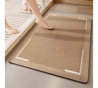 Jdozfo Tapis Salle de Bain Absorbant 90x120cm Tapis de Douche Antidérapant, Lavable Séchage Rapide Bath Mat pour Baignoire, Douche, Chambres, la Buanderie Brown 6-186
