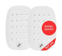 JDP Light Protège-Tibias, Mini-protège-Tibias extrêmement légers/à Peine perceptibles, Taille Universelle 9 x 6 cm, protège-Tibias de Football pour Hommes, Petits protège-Tibias pour Enfants Blancs