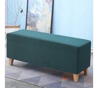 JDPYURV Banc de Rangement avec Housse Amovible et Lavable, Tissu Lin pour Chambre et Entrée, Banc Coffre, Grand Rangeement(Dark Green,110cm/43.3in)