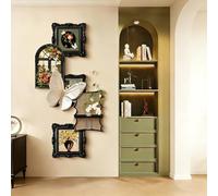 JDPYURV Décoration murale style vintage français pour entrée et salon, tableau mural sans cadre avec roses et papillons, effet fenêtre décorative(C,50 * 100CM_FABRIC)