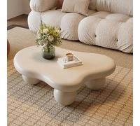 JDPYURV Table Basse Design Forme Nuage avec 3 Pieds Sphériques, Style Moderne Crème, Table D'Appoint Minimaliste Aux Lignes Douces, pour Salon Cuisine Chambre(A,100 * 70 * 35cm/39.3 * 27.5 * 13.7in)