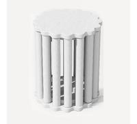 JDPYURV Tabouret Bois Massif, Assise Ronde Décorative, Style Chinois, Tabouret Séparable Quatre en Un, Meuble Intérieur Extérieur(White,A)