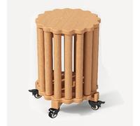 JDPYURV Tabouret Bois Massif, Assise Ronde Décorative, Style Chinois, Tabouret Séparable Quatre en Un, Meuble Intérieur Extérieur(Natural Wood,B)