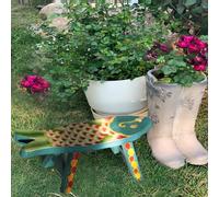 JDPYURV Tabouret Bois Sculpté Peint Main, Tabouret Jardin Extérieur Bois Massif, Siège Forme Poisson Vintage, Tabouret Entrée Chaussures, Assise Décorative Salon Chambre(Cyan)