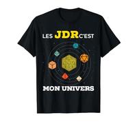 JDR C'est Mon Univers Jeu De Rôle JDR D20 Cadeau Jeu De Rôle T-Shirt Graphique avec Valeur, Homme, Noir, S
