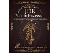 JDR Journal : Feuilles de personnage 5e édition: Fiche de personnage pour jeux de rôle, compétences, classe, race, informations personnelles, ... personnalisables, pages de notes - RPG Game