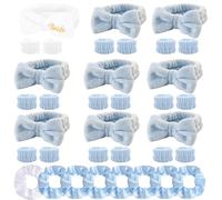 JDRGJTH Lot de 24 accessoires de fête pour enterrement de vie de jeune fille, 8 bandeaux de spa, 8 bracelets, 8 chouchous à cheveux, cadeaux de demande en mariage, cadeaux pour femmes