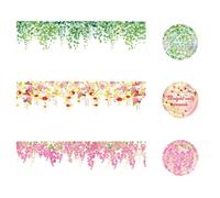 JDRGJTH Lot de 3 rouleaux de ruban washi floral de 50 mm de large pour scrapbooking, scrapbooking, journal intime, scrapbooking, journal intime