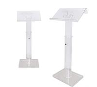 JDSHFEN Support de Podium de pupitre, pupitre de pupitre en Acrylique, Bureau de réception Transparent, Podium élévateur, Podium de conférence, Table de Chaise d'animateur de Discours multimédia
