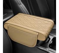 JDUYHS Coussin D'accoudoir Voiture pour Peugeot 604 605 607 505 508, Coussin Accoudoir Voiture avec 2 Poches de Rangement, Antidérapant Cuir Console Centrale Protéger Pad,B Beige