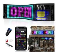 JDVOOTD Enseigne Lumineuse Personnalisable, 47.5x12cm Flexible Panneau Affichage Led, Bluetooth Usb 5V, Panneau Affichage Led Programmable pour Camion, Voiture, enseigne de fenêtre, Bar, Magasin