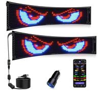 JDVOOTD Lot de 2 écrans LED yeux du diable 59 x 12 cm - Écriture programmable avec synchronisation automatique, panneau flexible étanche IP65 pour pare-brise de camion/voiture + affichage publicitaire