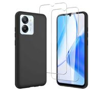JDXHFF Coque Compatible avec Blackview Color 8 / Oscal Modern 8 (6.75") et 2 Pièces Verre trempé écran Film Protecteur - Noir Souple Silicone Étui Bumper Housse TPU Case Cover Black