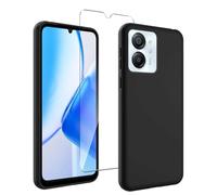 JDXHFF Coque Compatible avec Blackview Color 8 / Oscal Modern 8 (6.75") Noir Housse et Verre trempé écran Film Protecteur - Étui Souple Silicone TPU Case Cover Black