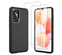 JDXHFF Coque Compatible avec Cubot A10 (6.56") et 2 Pièces Verre trempé écran Film Protecteur - Noir Souple Silicone Étui Bumper Housse TPU Case Cover Black