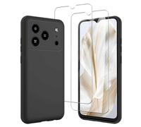 JDXHFF Coque Compatible avec Doogee Note 56 / Doogee Note 56 Pro/Plus (6.56") et 2 Pièces Verre trempé écran Film Protecteur - Noir Souple Silicone Étui Bumper Housse TPU Case Cover Black