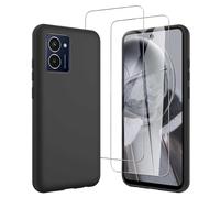 JDXHFF Coque Compatible avec HMD Pulse Pro/HMD Pulse/HMD Pulse Plus (6.56") et 2 Pièces Verre trempé écran Film Protecteur - Noir Souple Silicone Étui Bumper Housse TPU Case Cover Black