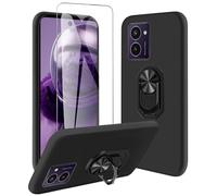 JDXHFF Coque Compatible avec Nokia HMD Pulse Pro/HMD Pulse/HMD Pulse Plus (6.56") Noir Housse et Support Rotatif 360° et Verre trempé écran Film Protecteur - Étui Souple Silicone TPU Case Cover