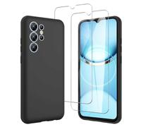 JDXHFF Coque Compatible avec Oukitel C1 / Oukitel C1 Pro (6.52") et 2 Pièces Verre trempé écran Film Protecteur - Noir Souple Silicone Étui Bumper Housse TPU Case Cover Black