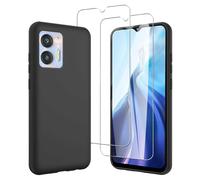 JDXHFF Coque Compatible avec Oukitel C35 / Oukitel C36 (6.56") et 2 Pièces Verre trempé écran Film Protecteur - Noir Souple Silicone Étui Bumper Housse TPU Case Cover Black
