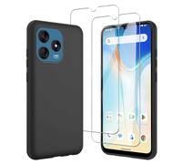 JDXHFF Coque Compatible avec Oukitel C51 (6.8") et 2 Pièces Verre trempé écran Film Protecteur - Noir Souple Silicone Étui Bumper Housse TPU Case Cover Black