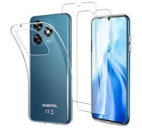 JDXHFF Coque Compatible avec Oukitel C51 (6.8") et 2 Pièces Verre trempé écran Film Protecteur - Transparent Souple Silicone Étui Bumper Housse TPU Case Cover Clear