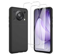 JDXHFF Coque Compatible avec Oukitel C60 / Oukitel C60 Pro (6.88") et 2 Pièces Verre trempé écran Film Protecteur - Noir Souple Silicone Étui Bumper Housse TPU Case Cover Black