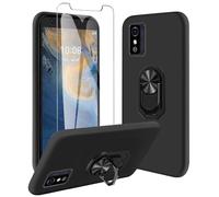 JDXHFF Coque Compatible avec ZTE Blade L9 (5.0") Noir Housse et Support Rotatif 360° et Verre trempé écran Film Protecteur - Étui Souple Silicone TPU Case Cover Black