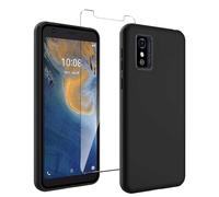 JDXHFF Coque Compatible avec ZTE Blade L9 (5.0") Noir Housse et Verre trempé écran Film Protecteur - Étui Souple Silicone TPU Case Cover Black