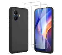 JDXHFF Noir Coque pour TCL K70 4G / TCL K70 Power 4G et 2X Verre trempé