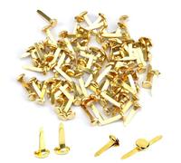 JDXun 100 Pièces Attaches Parisiennes, Mini Brads en Métal, Métal Ronde Brads, Attaches Parisiennes Rondes pour Scrapbooking Craft Papier (Or)