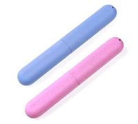 JDXun 2 Pcs Étui à Brosse à Dents, Boîte de Brosse à Dents de Voyage Portable, Brosse à Dents de Voyage avec évent inférieur pour Les Voyages d'affaires et Les Voyages (Bleu, Rose)
