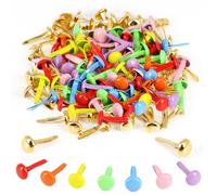 JDXun 200 Pièces Attaches Parisiennes, Métal Ronde Brads (Colorées & Or)