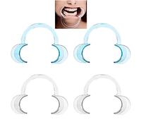JDXun 4 Pcs Ecarteur Bouche, C-Forme Ouvre Ecarteur Dentaire pour Inspection Orale, Le Traitement, Blanchiment Dents, Mâche-Mots pour Jeux de Société Famille (2 Bleu, 2 Transparent)