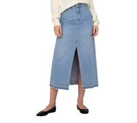 JdY Bella Hw DNM Noos Jupe Longue, Bleu Jeans Clair, L Femmes