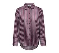 JDY Chemisier 'JDYSerena' bleu / lie de vin / blanc, Taille L