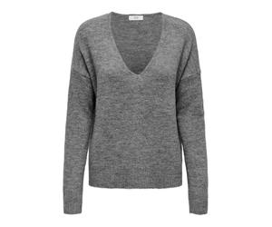JDY Femme Jdyelanora L/S V-Neck Pullo. KNT Noos en Tricot, Mélange De Gris Foncé., L EU