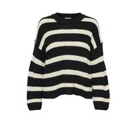 JDY Femme Jdyjusty L/S Pull À Rayures KNT Noos Sweater, Noir, M EU