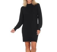 JDY Femme Jdyrue L/S High Neck Dress KNT Noos Robe, Noir-2, L EU