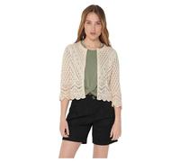 Femme JDY Cardigan Court en Maille Structurée Manches 3/4 Dentelle Crochet JDYSU