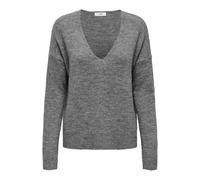 JDY Femme Pull Elanora L/S À Col en V. KNT Noos Sweater, Gris Foncé Mélangé, S EU