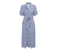 JDY Femme Robe-Chemise décontractée avec Ceinture et Motif Design, Couleurs:Bleu-2, Taille:L