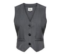 JDY Gilet de costume 'JDYLOUI' gris foncé / blanc, Taille 36