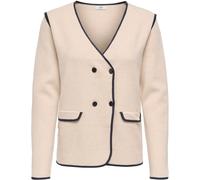 JDY JDY Cream Contrast Trim Asymmetric Knitted Blazer