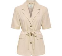 JDY JDY Cream Linen Mix Short Sleeve Blazer With Tie Waist
