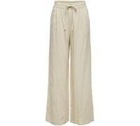 JDY JDY Cream Pull On Wide Leg Trousers With Linen