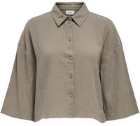 JDY JDY Grey Cheesecloth Crop Shirt Grey EU 36 (UK 8)