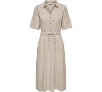 JDY JDY Grey Linen Blend Midi Shirt Dress Grey XL 16