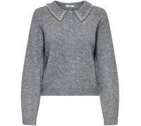 JDY JDY Grey Pearl Collar Knitted Jumper